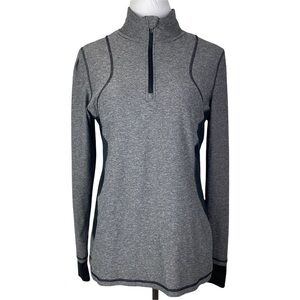 Champion Quarter Zip Athletic Jacket Women's Large Gray Lightweight Thumb Holes